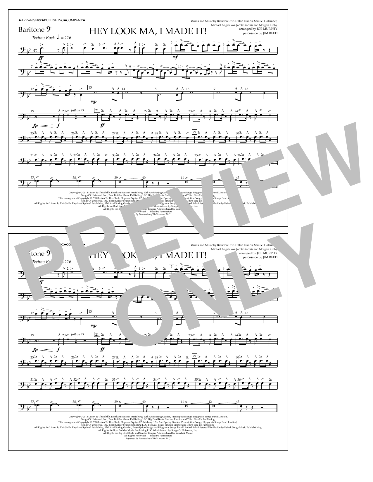 Produktbild zu: Hey Look Ma, I Made It (arr. Joe Murphy) - Baritone B.C.