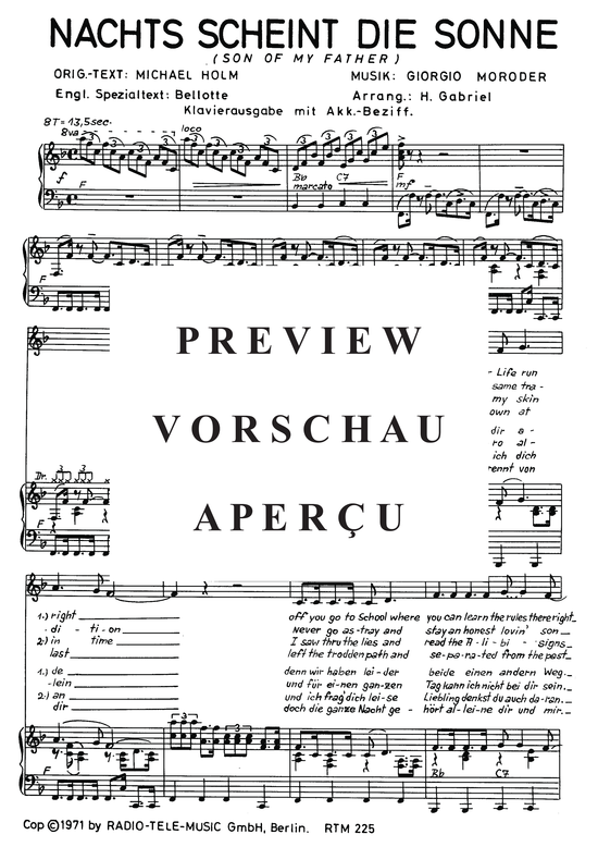 Produktgalerie: Seite 4 von 4 Nachts scheint die Sonne, Holm, 	Michael, Klavier und Gesang