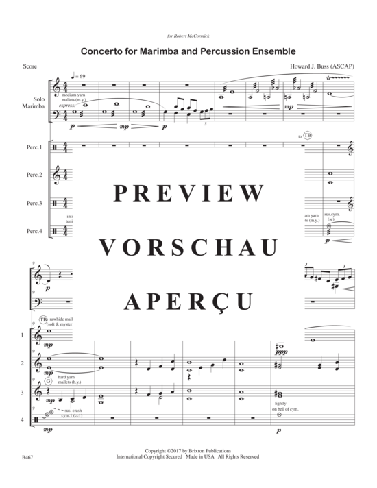 Product gallery: Page 6 of 21 Concerto for Marimba and Percussion Ensemble , , (marimba solo and 4-part percussion ensemble)