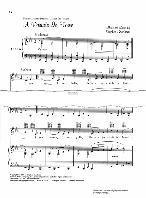 Produktbild zu: A Parade In Town (from 'Anyone Can Whistle')