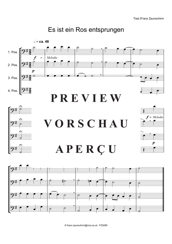 Product gallery: Page 2 of 6 Es ist ein Ros entsprungen , , (Quartet for 4x trombone)