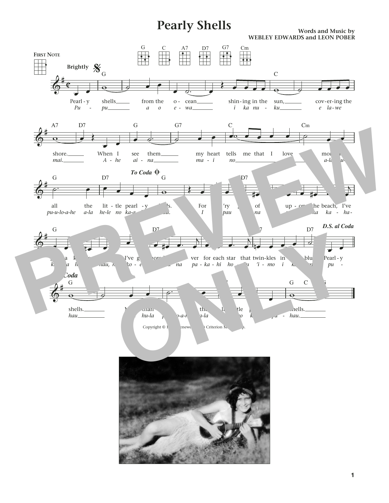 Product gallery: Page 1 of 1 Pearly Shells (Pupu O Ewa) (from The Daily Ukulele) (arr. Liz and Jim Beloff), Leon Pober