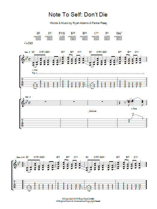Produktgalerie: Seite 1 von 1 Note To Self: Don't Die, Ryan Adams, Gitarre