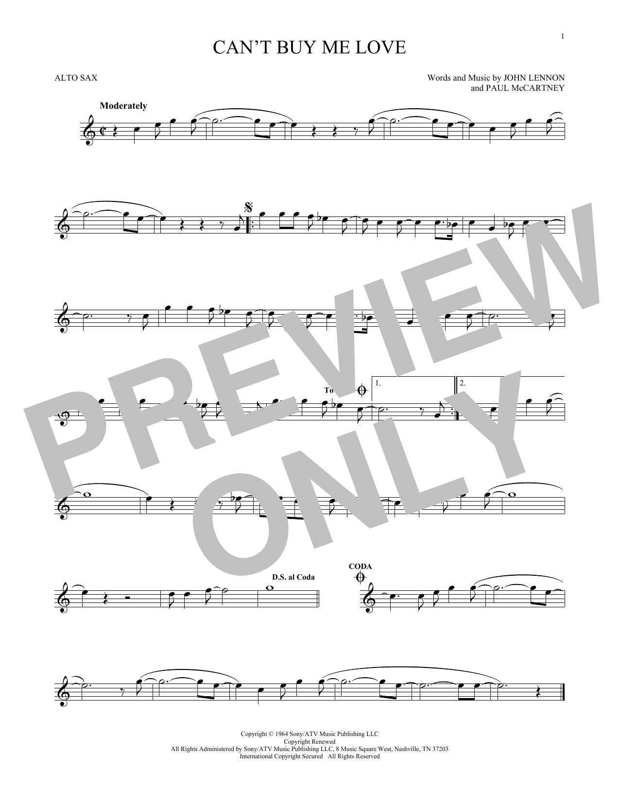 Produktgalerie: Seite 1 von 1 Can't Buy Me Love, The Beatles, Saxophon