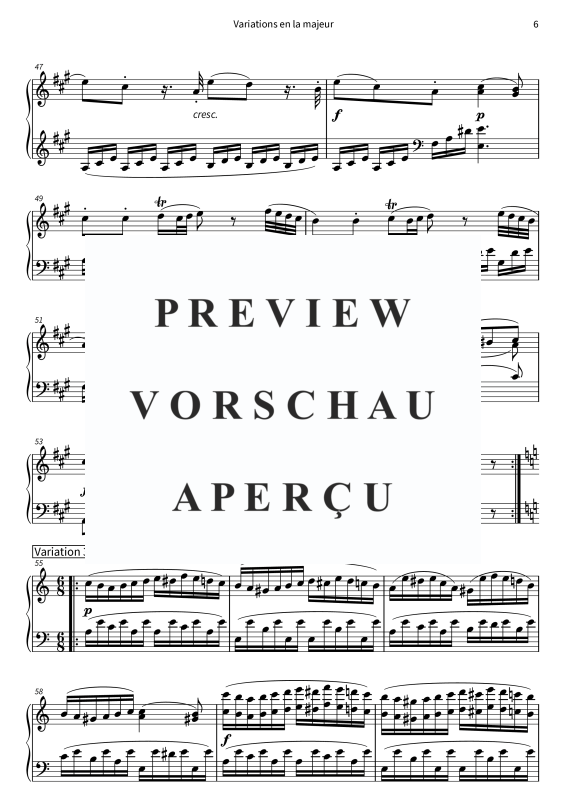 gallery: Variations en la majeur - Andante grazioso de la Sonate pour piano n° 11, K. 331, , (piano solo)