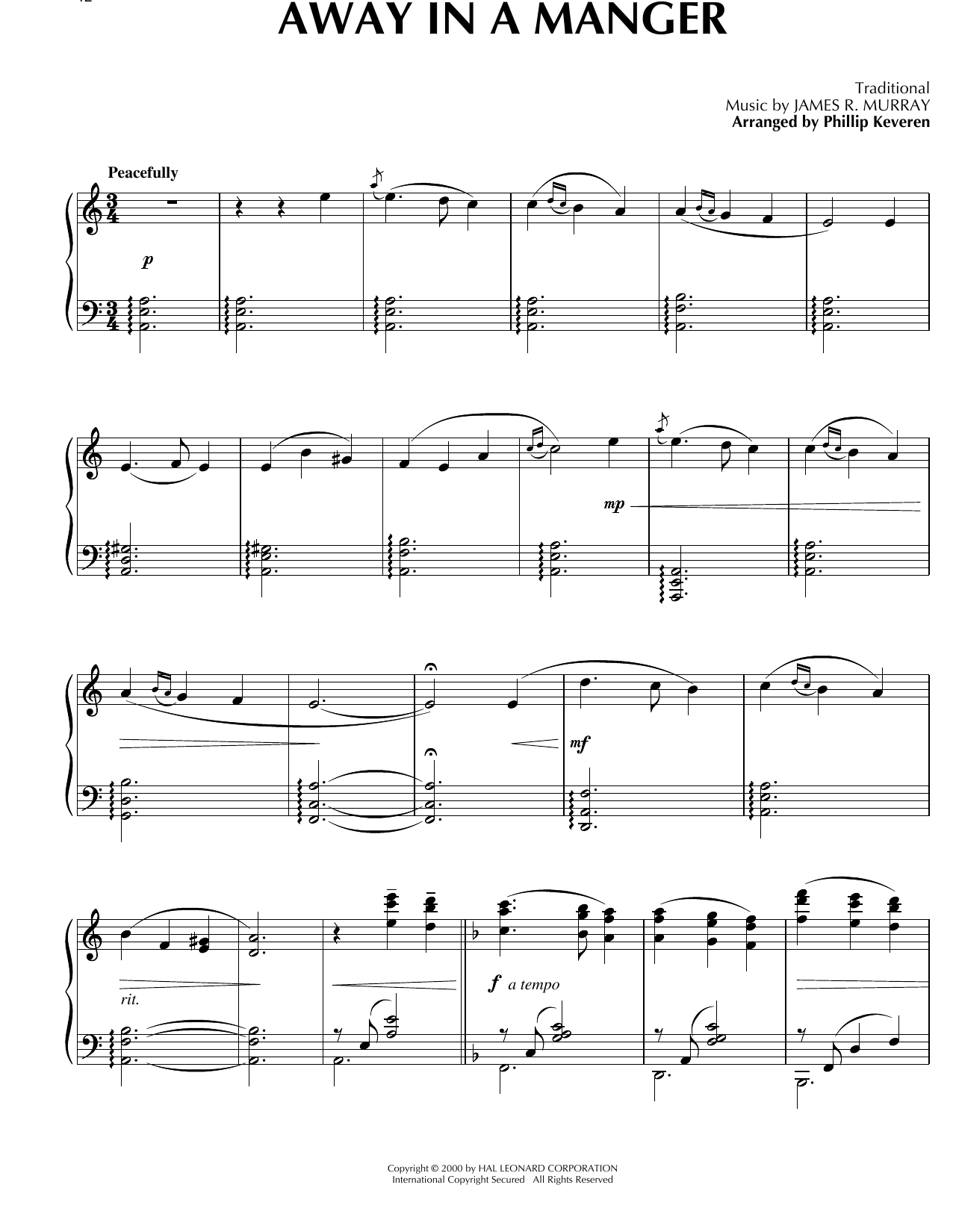 Product picture to: Away In A Manger [Celtic version] (arr. Phillip Keveren)
