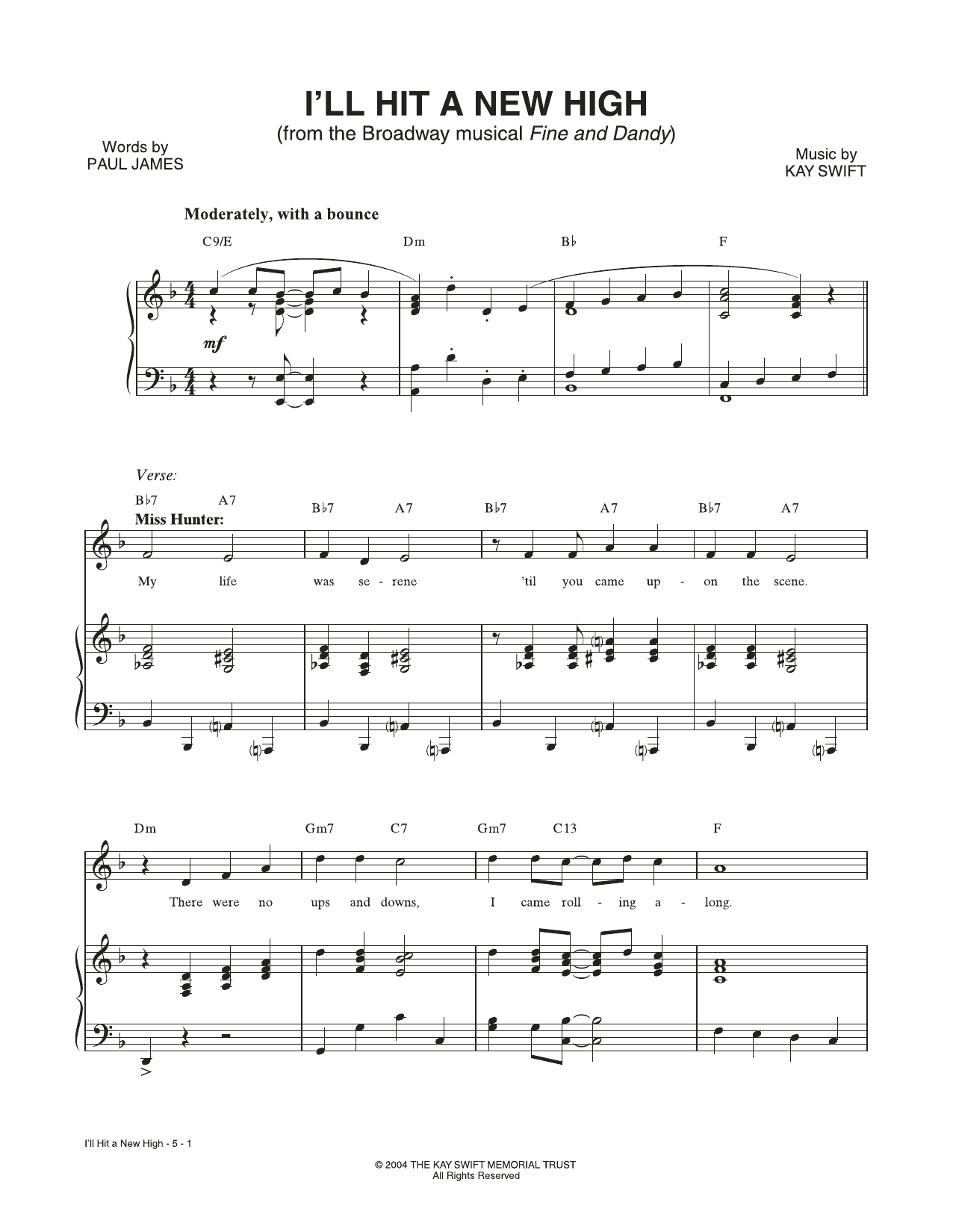 Produktbild zu: I'll Hit A New High (from the musical Fine and Dandy)