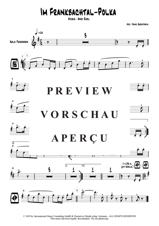 Product gallery: Page 14 of 15 Im Frankbachtal , Die Münchner Wiesen Sinfoniker, (Combo + 3 Horns)