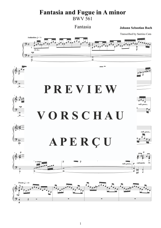 Produktgalerie: Seite 2 von 7 Fantasia and Fuge in A-Moll BWV 561, , Klavier Solo