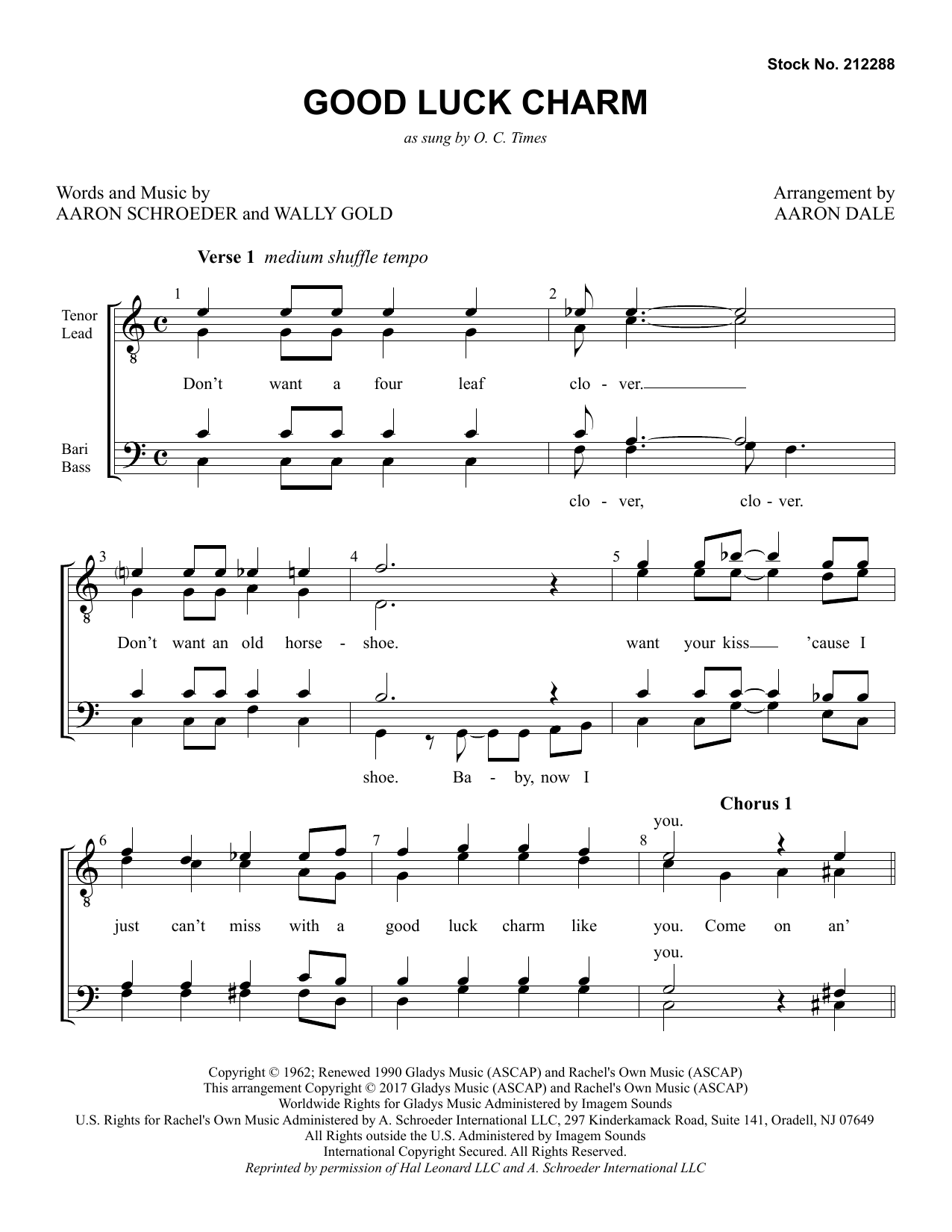 Produktgalerie: Seite 1 von 1 Good Luck Charm (arr. Aaron Dale), Elvis Presley, Chor