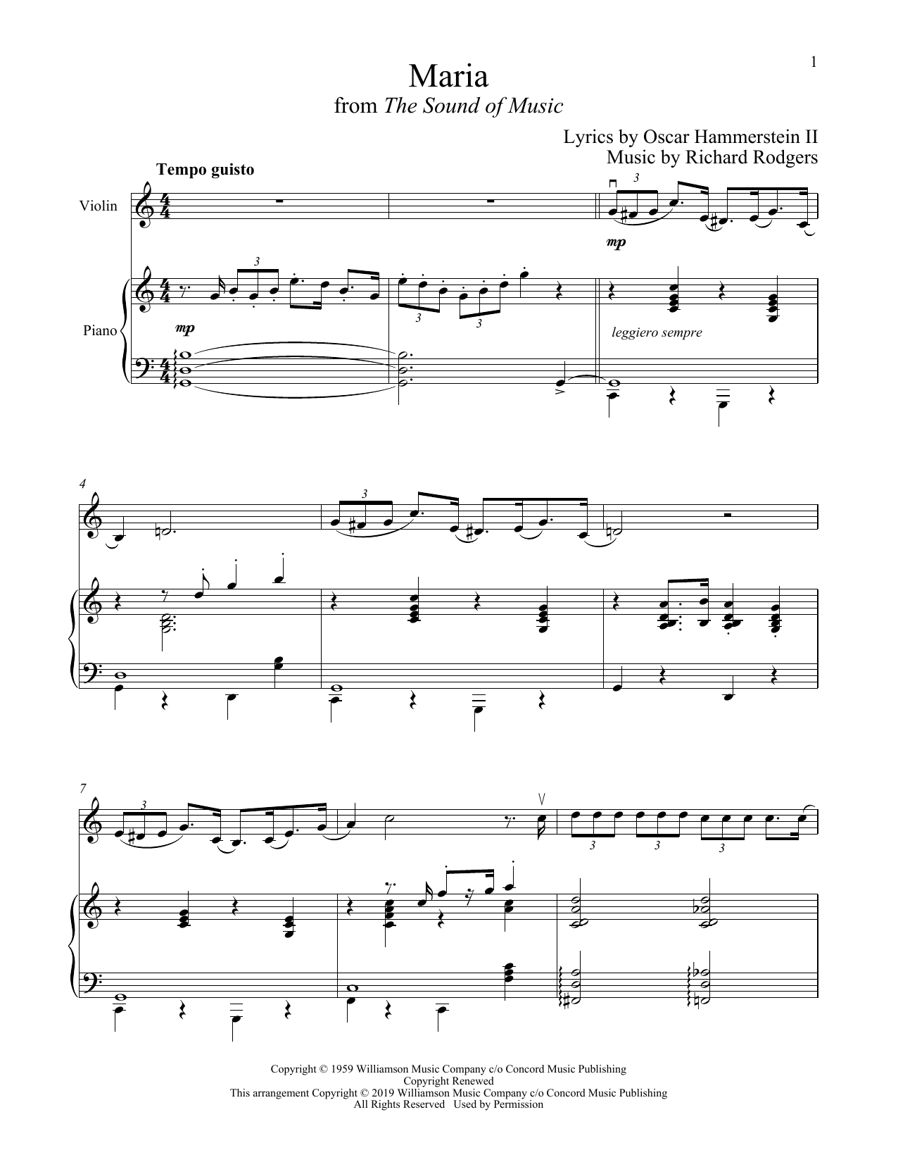 Product gallery: Page 1 of 1 Maria (from The Sound of Music), Rodgers & Hammerstein