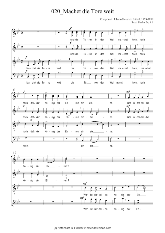 Produktbild zu: Machet die Tore weit Chorsatz Alte Meister