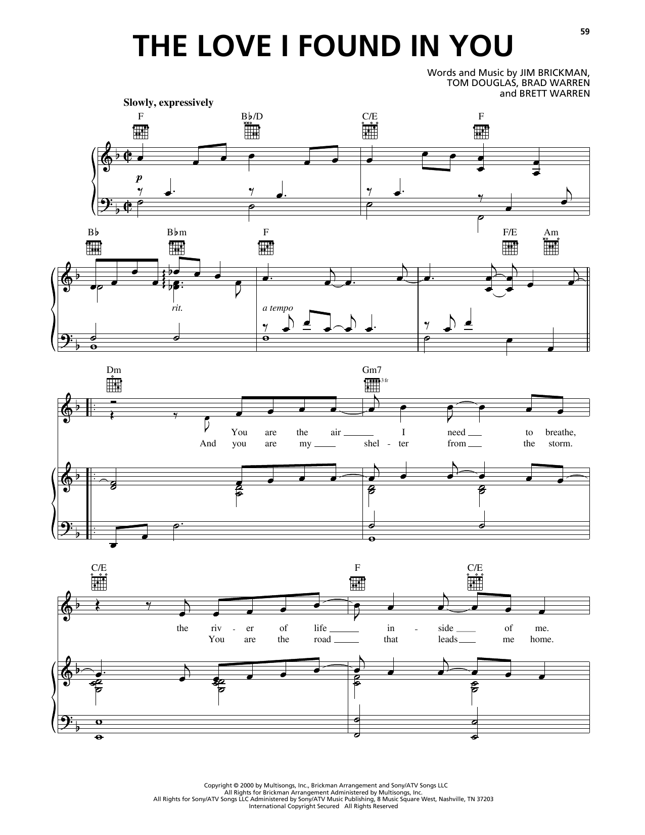 Produktgalerie: Seite 1 von 1 The Love I Found In You, Jim Brickman, Gesang, Gitarre, Klavier