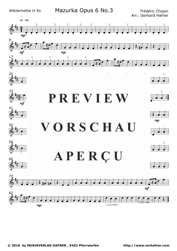 Product gallery: Page 10 of 11 Mazurka Opus 6 No.3, , (Clarinet Quintet)
