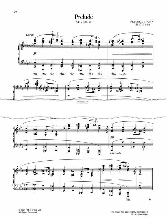 Produktgalerie: Seite 1 von 1 Prelude in C Minor Op.28, No.20, Frederic Chopin, Klavier