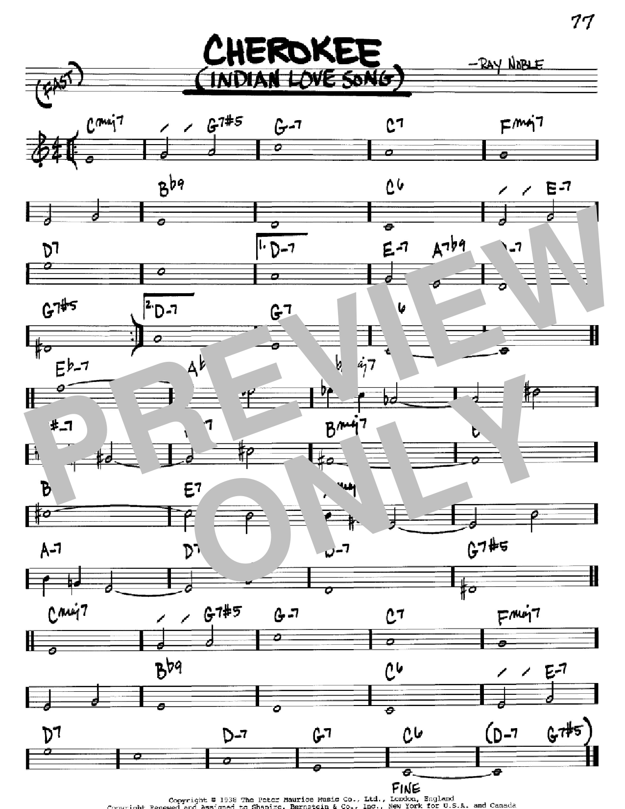 Produktbild zu: Cherokee (Indian Love Song)