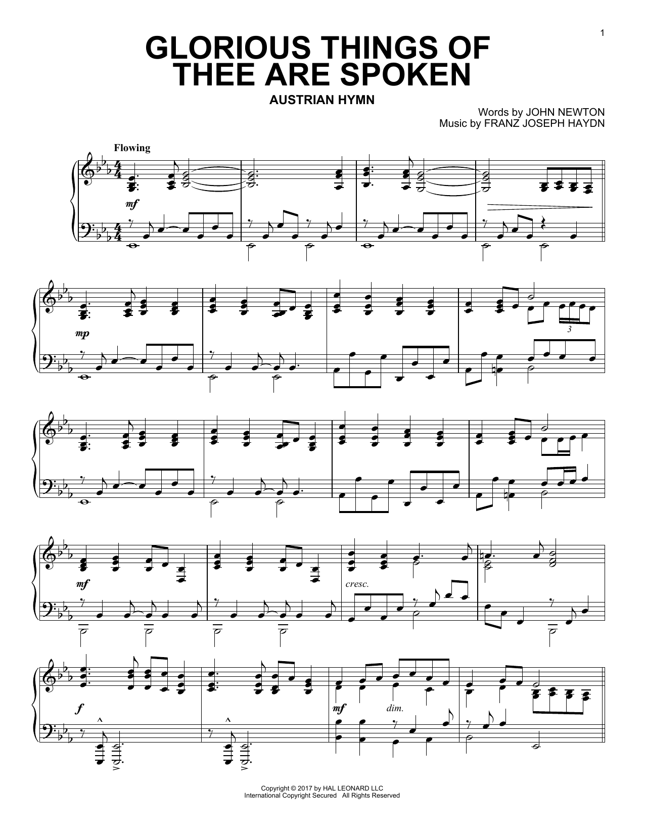 Product gallery: Page 1 of 1 Glorious Things Of Thee Are Spoken, Franz Joseph Haydn