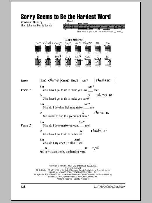 Produktbild zu: Sorry Seems To Be The Hardest Word