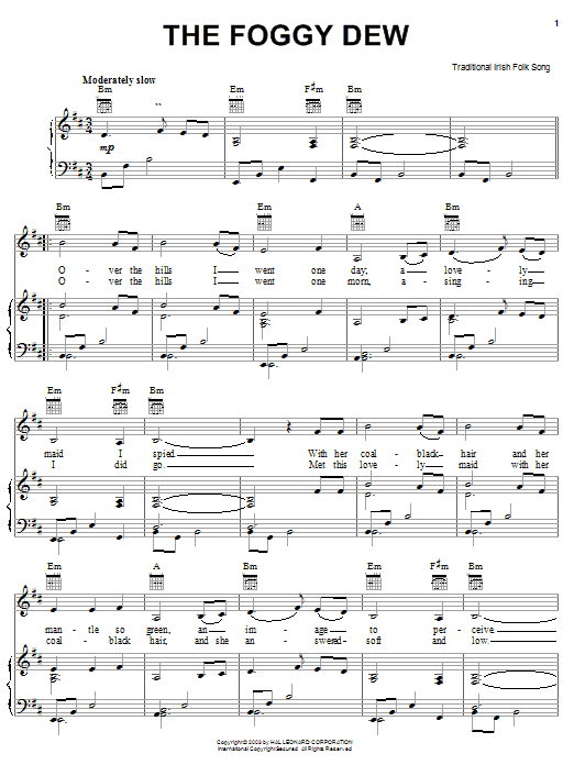 Produktgalerie: Seite 1 von 1 The Foggy Dew, Irish Folksong, Gesang, Gitarre, Klavier
