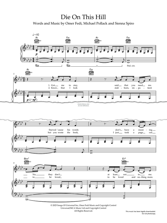 Produktgalerie: Seite 1 von 1 Die On This Hill, Sienna Spiro, Gesang, Gitarre, Klavier