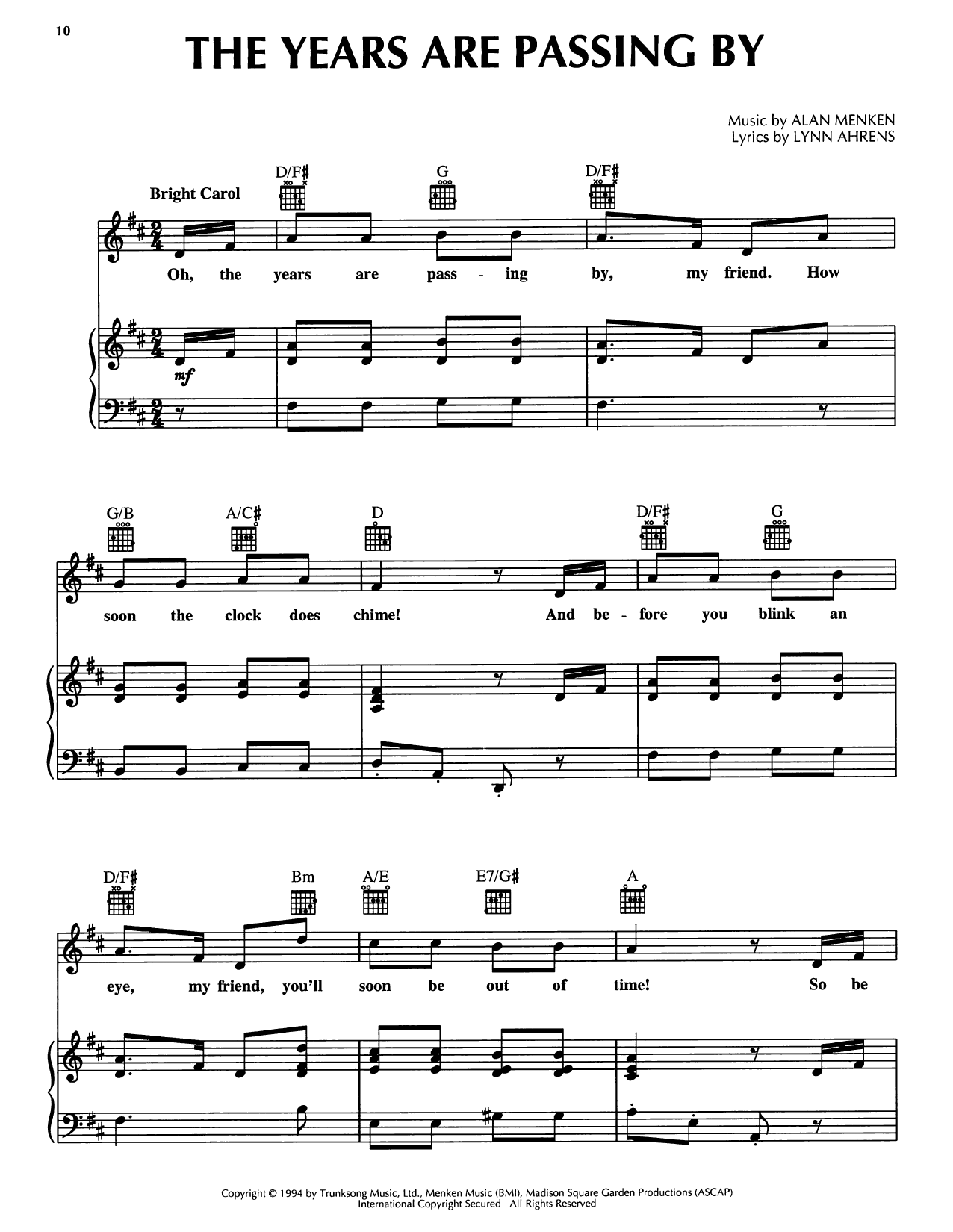Produktgalerie: Seite 1 von 1 The Years Are Passing By (from A Christmas Carol), Lynn Ahrens, Gesang, Gitarre, Klavier