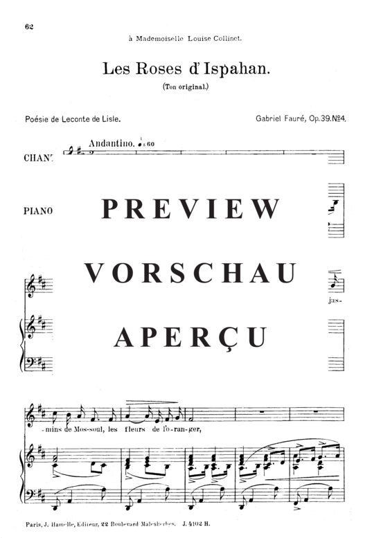 Product gallery: Page 2 of 6 Les roses d'Hispahan Op.39 No.4, , Medium Voice and Piano