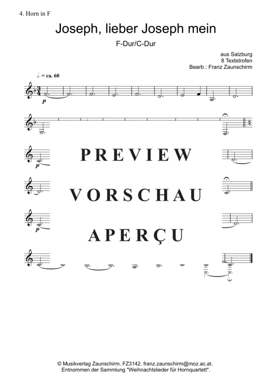Produktgalerie: Seite 6 von 6 Josef, lieber Josef mein , , (Horn-Quartett)