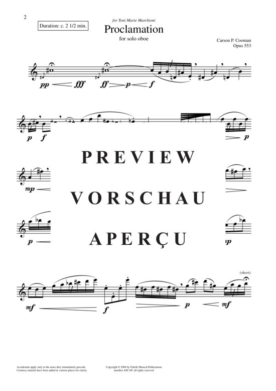 Product gallery: Page 3 of 4 Proclamation , , (Oboe Solo)