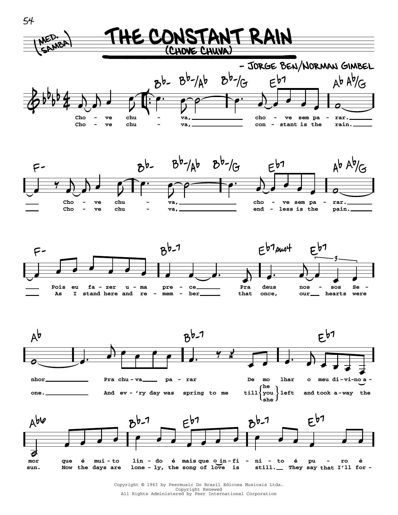 Produktgalerie: Seite 1 von 1 The Constant Rain (Chove Chuva) (Low Voice), Norman Gimbel