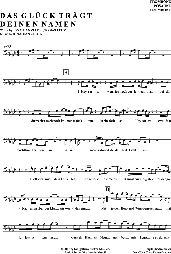 Product gallery: Page 1 of 4 Das Glück Trägt Deinen Namen , Zelter, Jonathan, (Posaune / Bariton)
