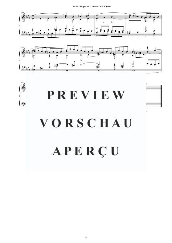 Produktgalerie: Seite 8 von 8 Fuge in C-Moll BWV 546b, , Klavier Solo