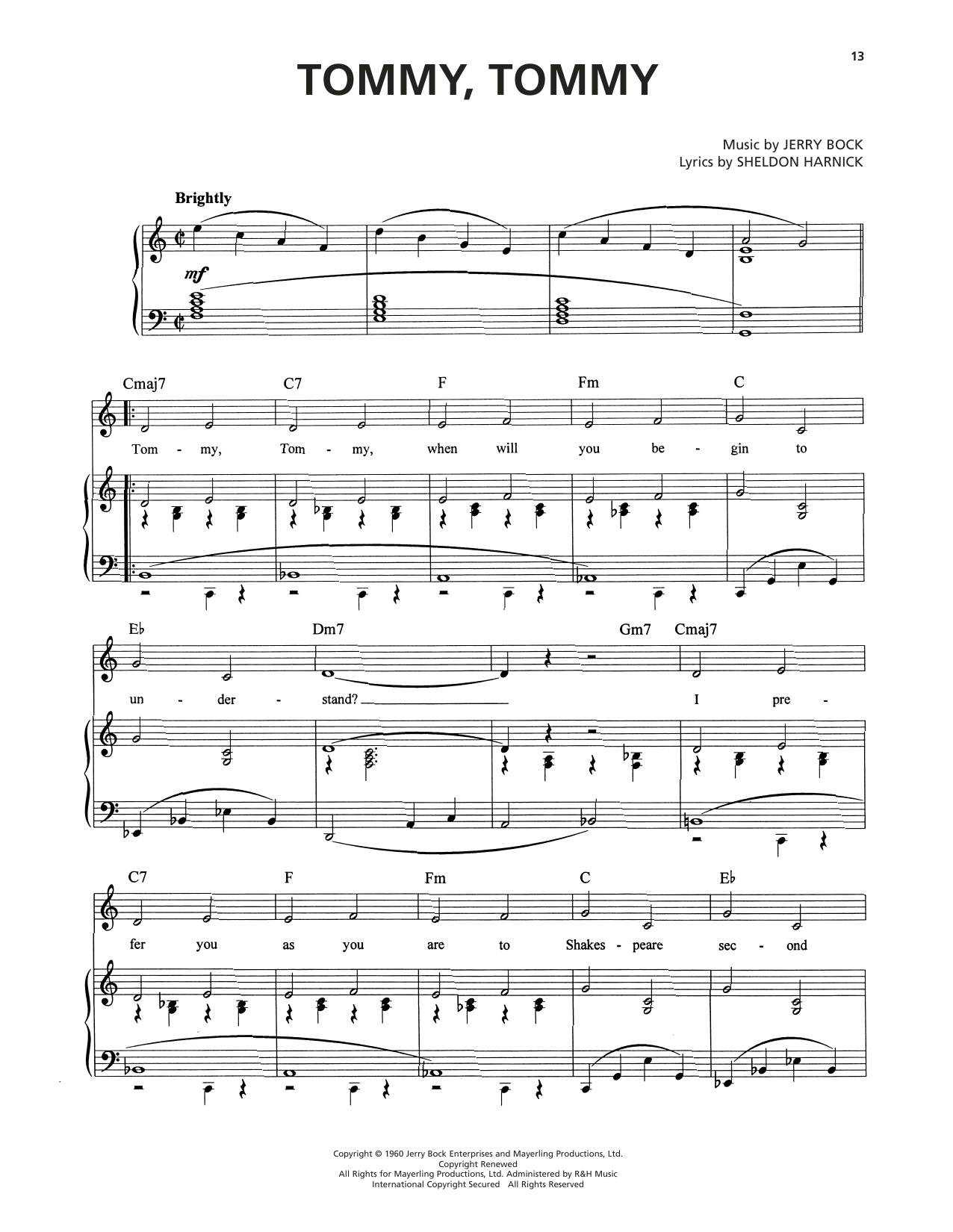 Produktgalerie: Seite 1 von 1 Tommy, Tommy (from Tenderloin), Jerry Bock, Gesang, Gitarre, Klavier