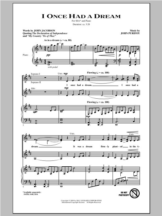 Produktgalerie: Seite 1 von 1 I Once Had A Dream, John Purifoy, Chor