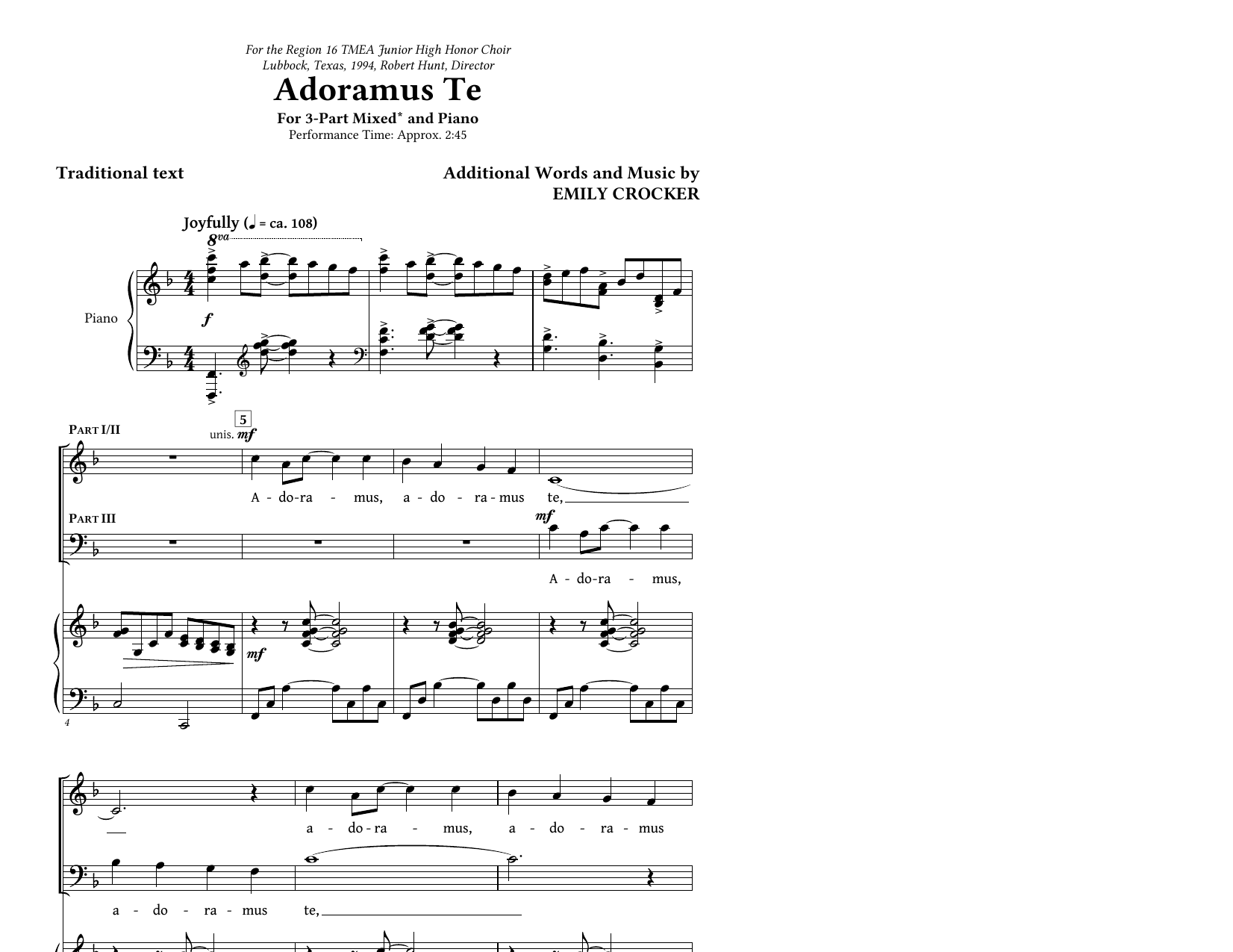 Product gallery: Page 1 of 1 Adoramus Te, Emily Crocker