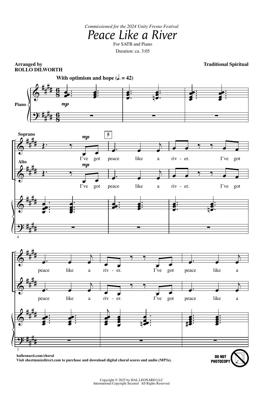 Produktgalerie: Seite 1 von 1 Peace Like A River (arr. Rollo Dilworth), Traditional Spiritual, Chor