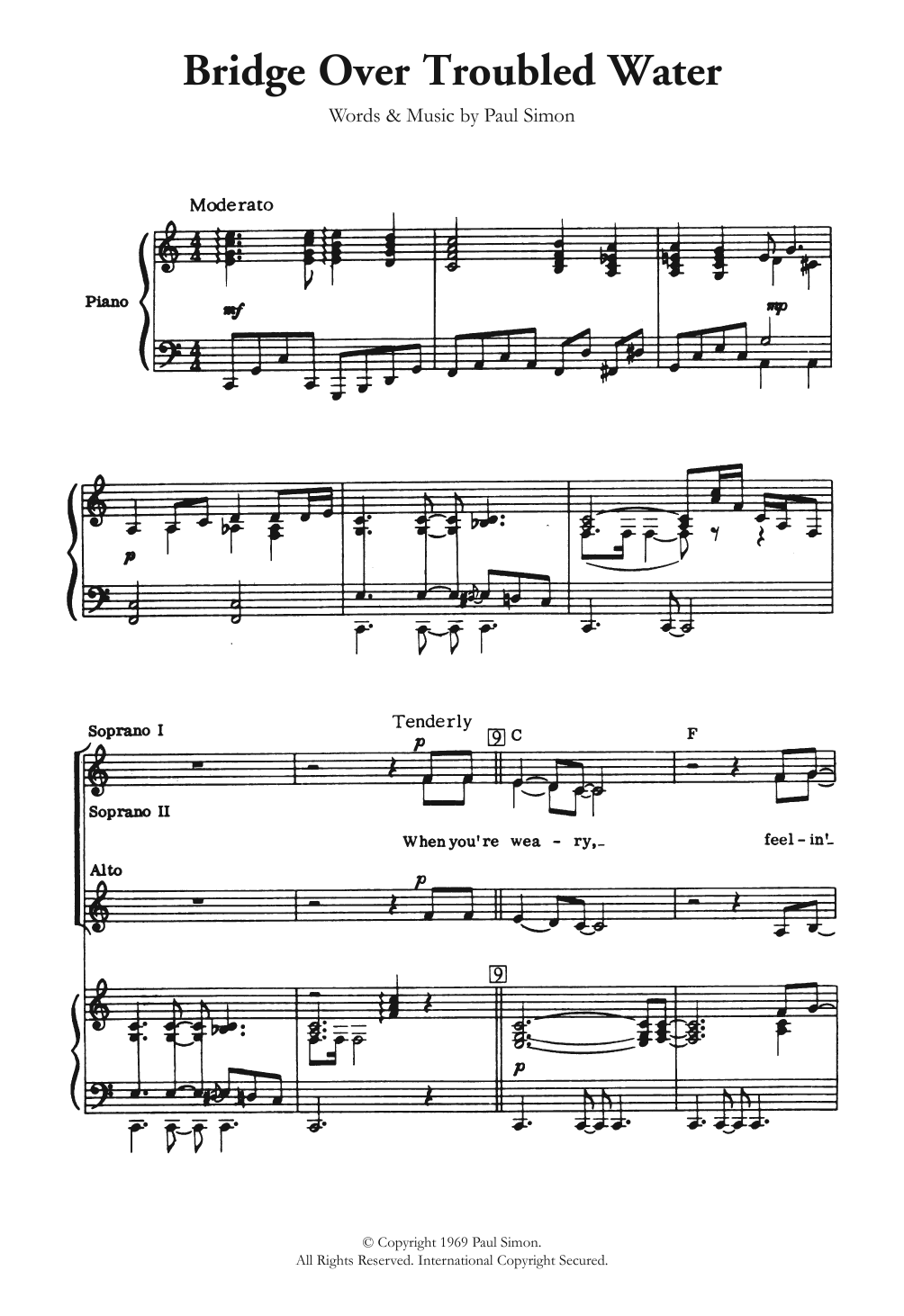 Produktgalerie: Seite 1 von 1 Bridge Over Troubled Water (arr. Berty Rice), Simon & Garfunkel, Chor