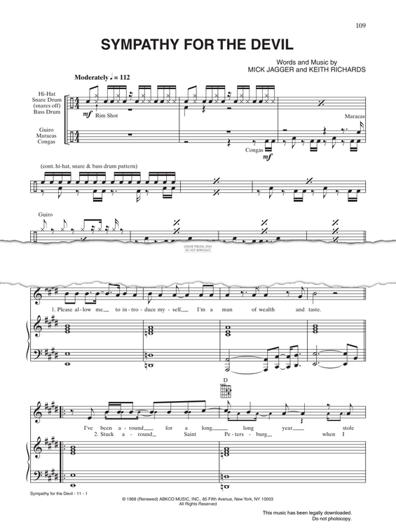 gallery: Sympathy For The Devil, The Rolling Stones, Gesang, Gitarre, Klavier