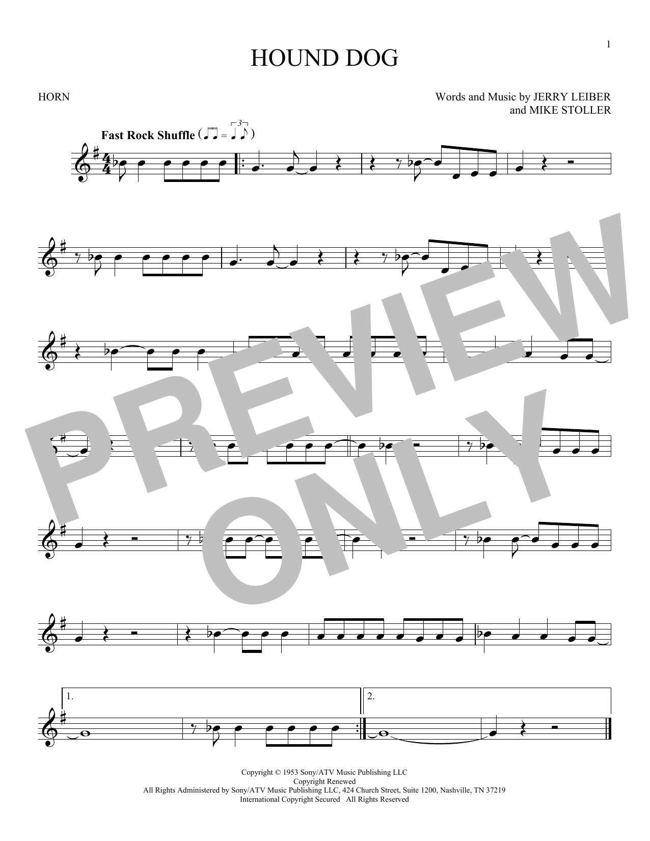 Produktgalerie: Seite 1 von 1 Hound Dog, Elvis Presley, Horn