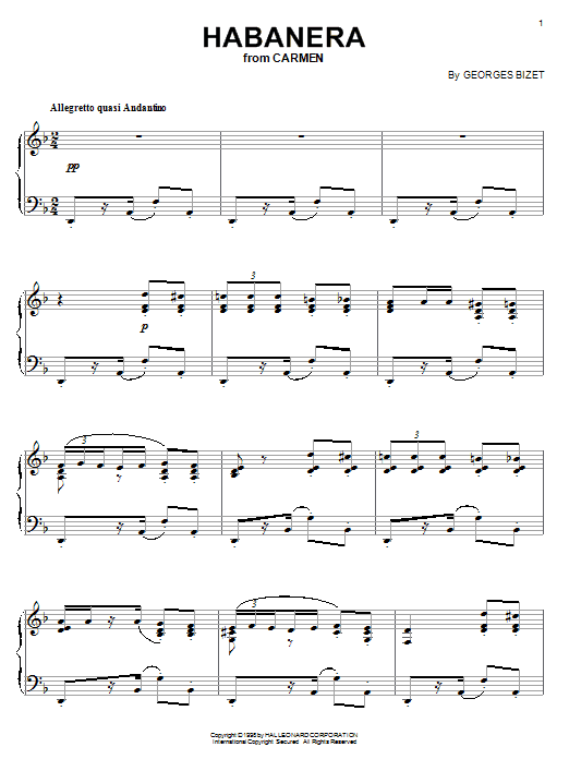 Product gallery: Page 1 of 1 Habanera, Georges Bizet