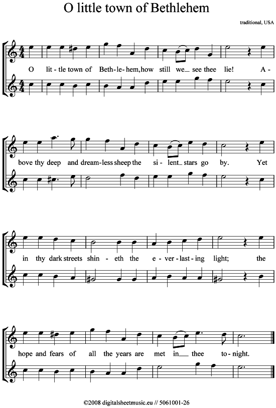 O little town of Bethlehem 