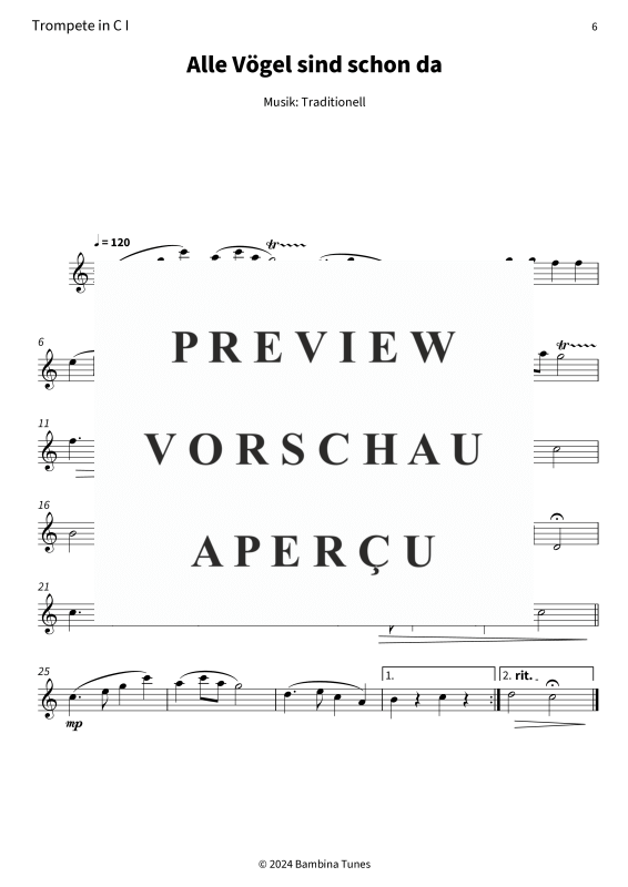 Produktgalerie: Seite 8 von 11 Alle Vögel sind schon da, , (Blechbläser Trio)