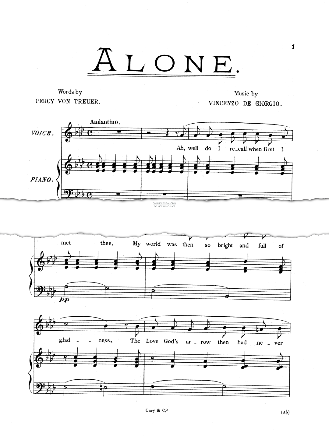 Produktgalerie: Seite 1 von 1 Alone, Vincenzo de Giorgio, Gesang, Klavier