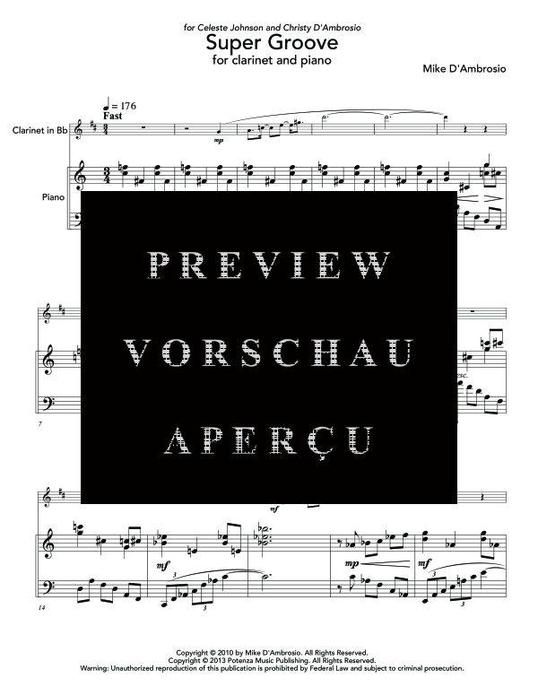 Product gallery: Page 5 of 11 Super Groove, , (clarinet in Bb and piano)