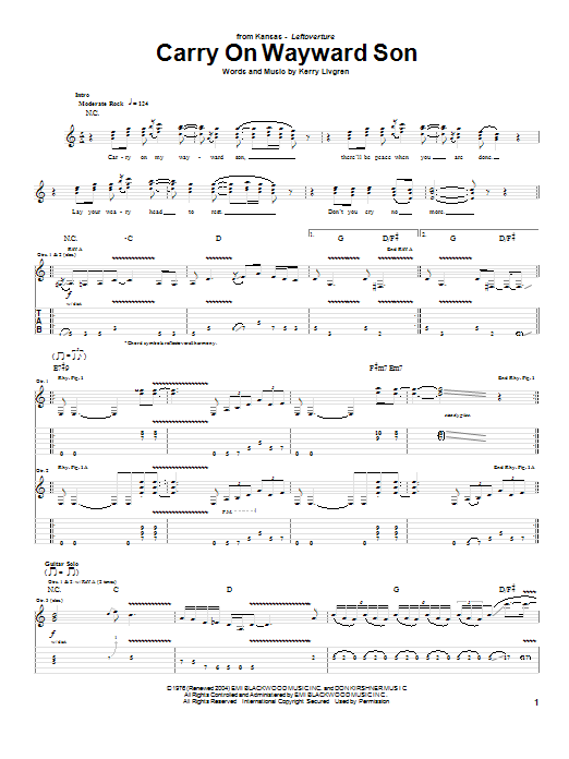 Product gallery: Page 1 of 1 Carry On Wayward Son, Kansas