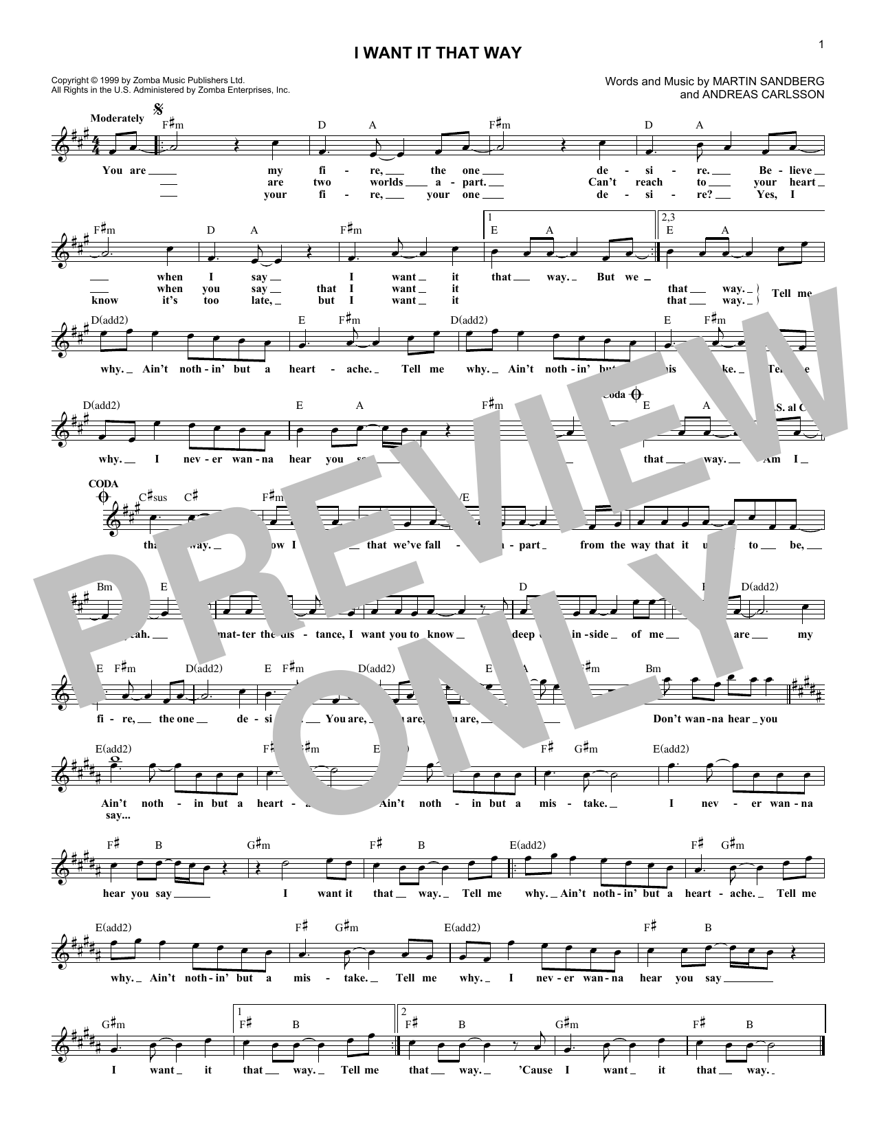 Produktgalerie: Seite 1 von 1 I Want It That Way, Backstreet Boys, Melodieinstrument
