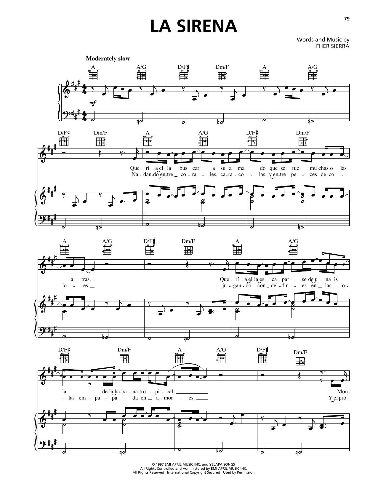 Produktgalerie: Seite 1 von 1 La Sirena, Maná, Gesang, Gitarre, Klavier