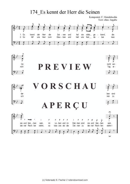 Product picture to: Es kennt der Herr die Seinen F. Mendelssohn