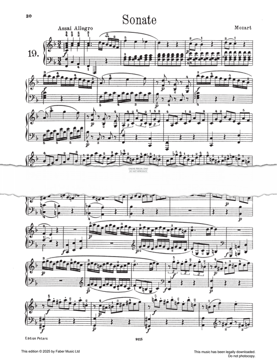 Produktgalerie: Seite 1 von 1 Sonata in F major KV 280, Wolfgang Amadeus Mozart, Klavier