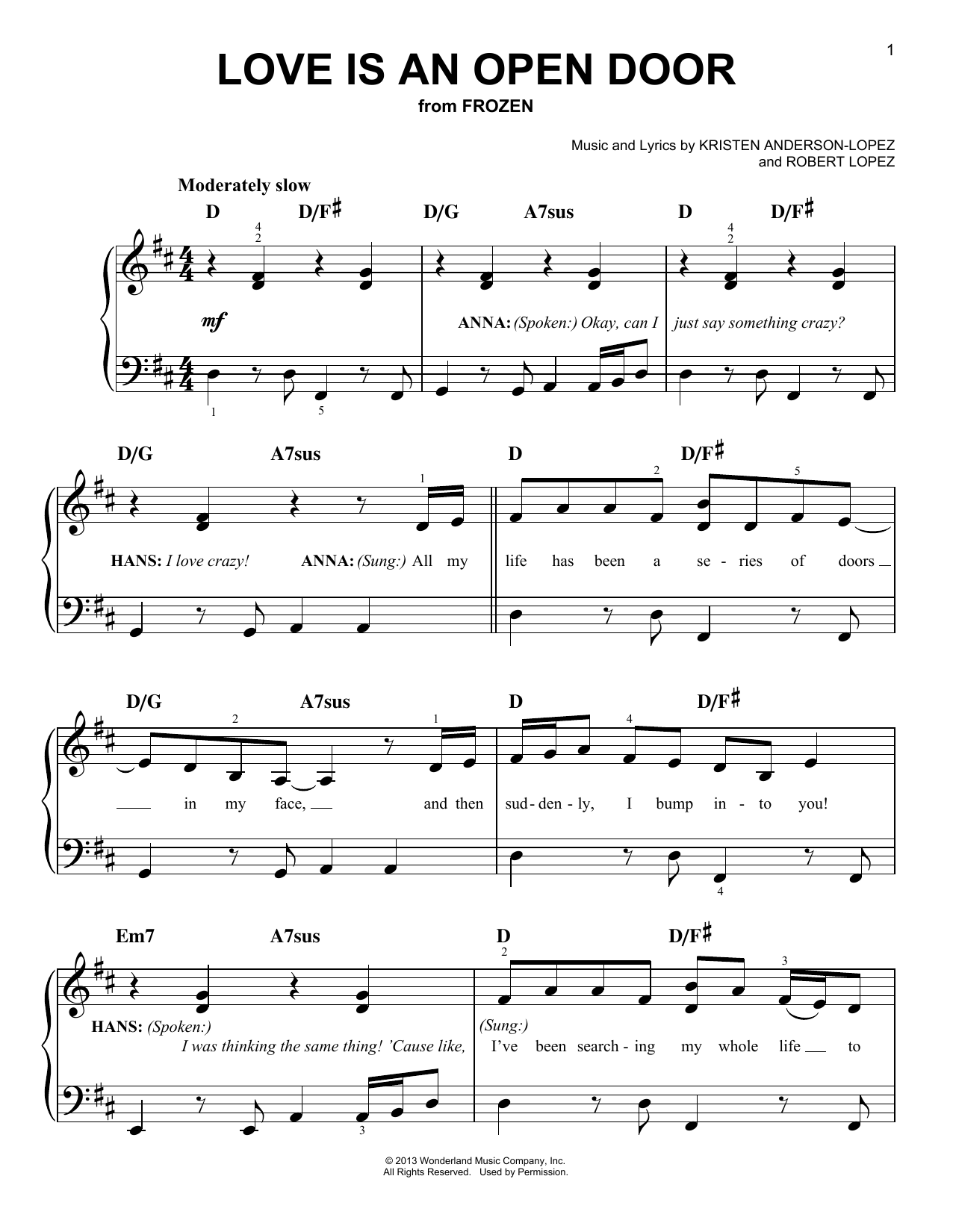 Produktbild zu: Love Is An Open Door (from Frozen)