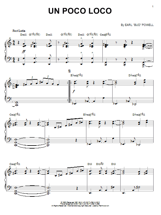 Product gallery: Page 1 of 1 Un Poco Loco (arr. Brent Edstrom), Bud Powell